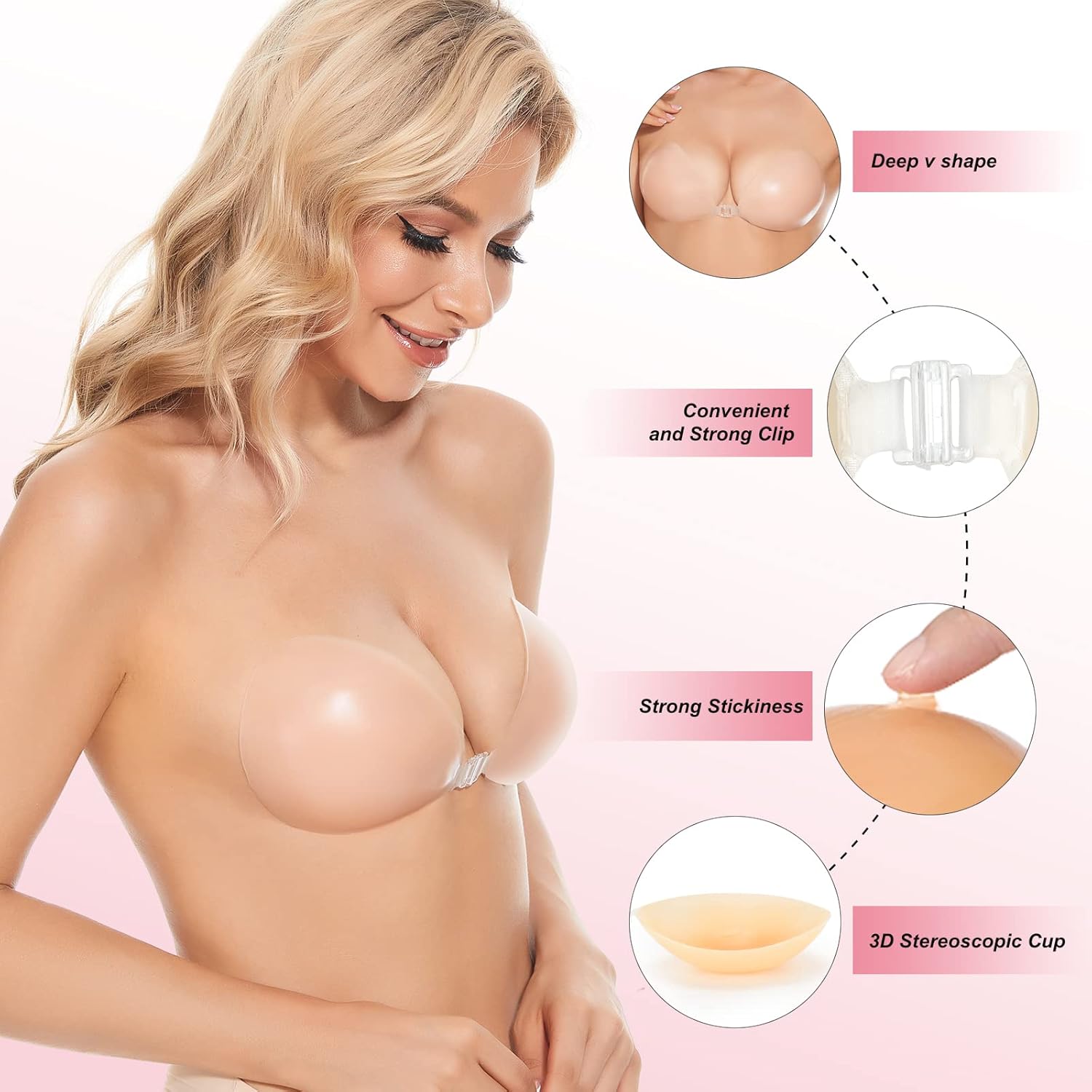 Sticky Bra Push Up Adhesive Br - đánh giá và giá Strapless Bra Adhesive