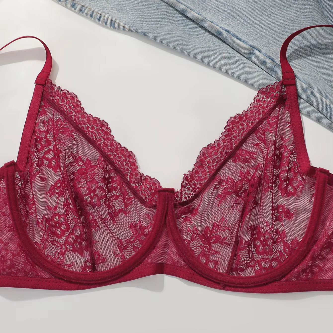Women Plus Size Red Lace Sheer - đánh giá và giá Sheer Bra Lace
