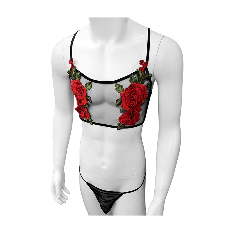 Sexy Embroidery Mens See Throu - đánh giá và giá Sheer Bra Lace