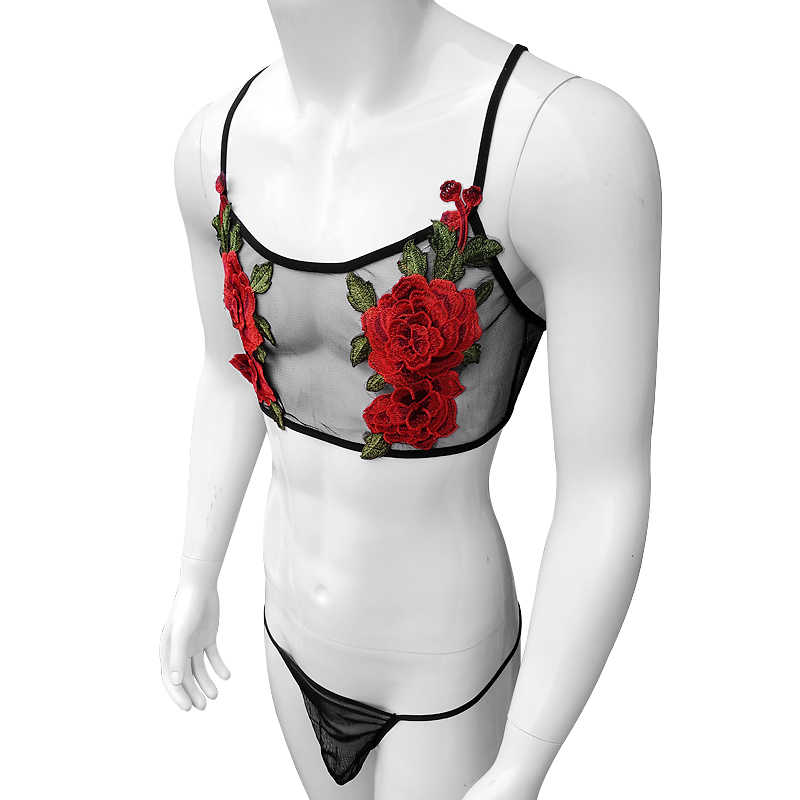 Sexy Embroidery Mens See Throu - đánh giá và giá Sheer Bra Lace
