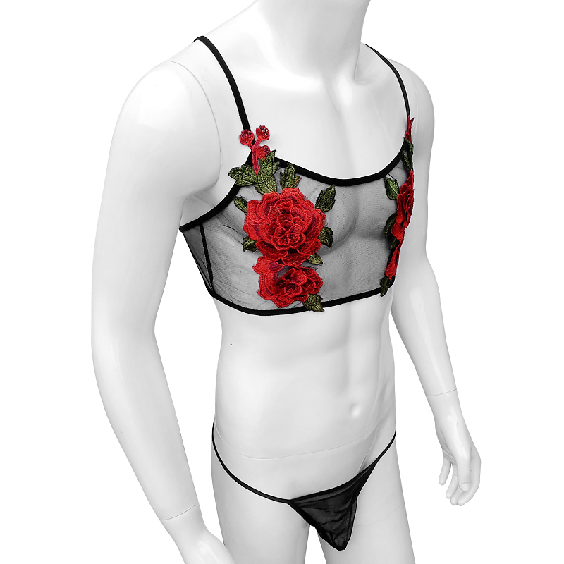 Sexy Embroidery Mens See Throu - đánh giá và giá Sheer Bra Lace
